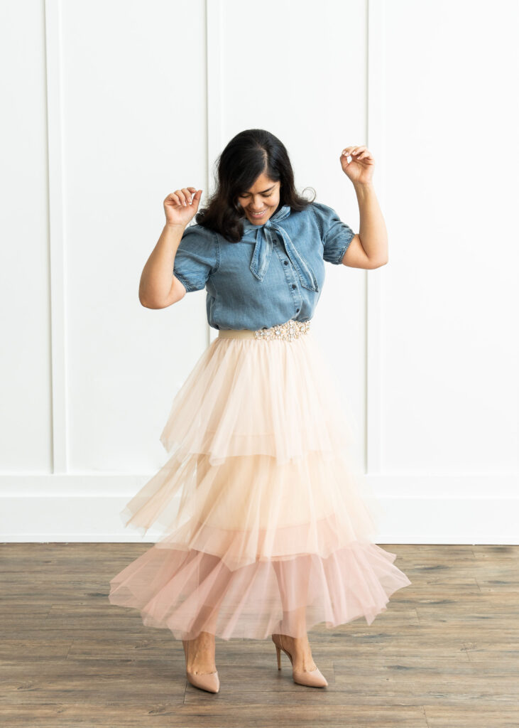 Pink ombre cheap tulle skirt